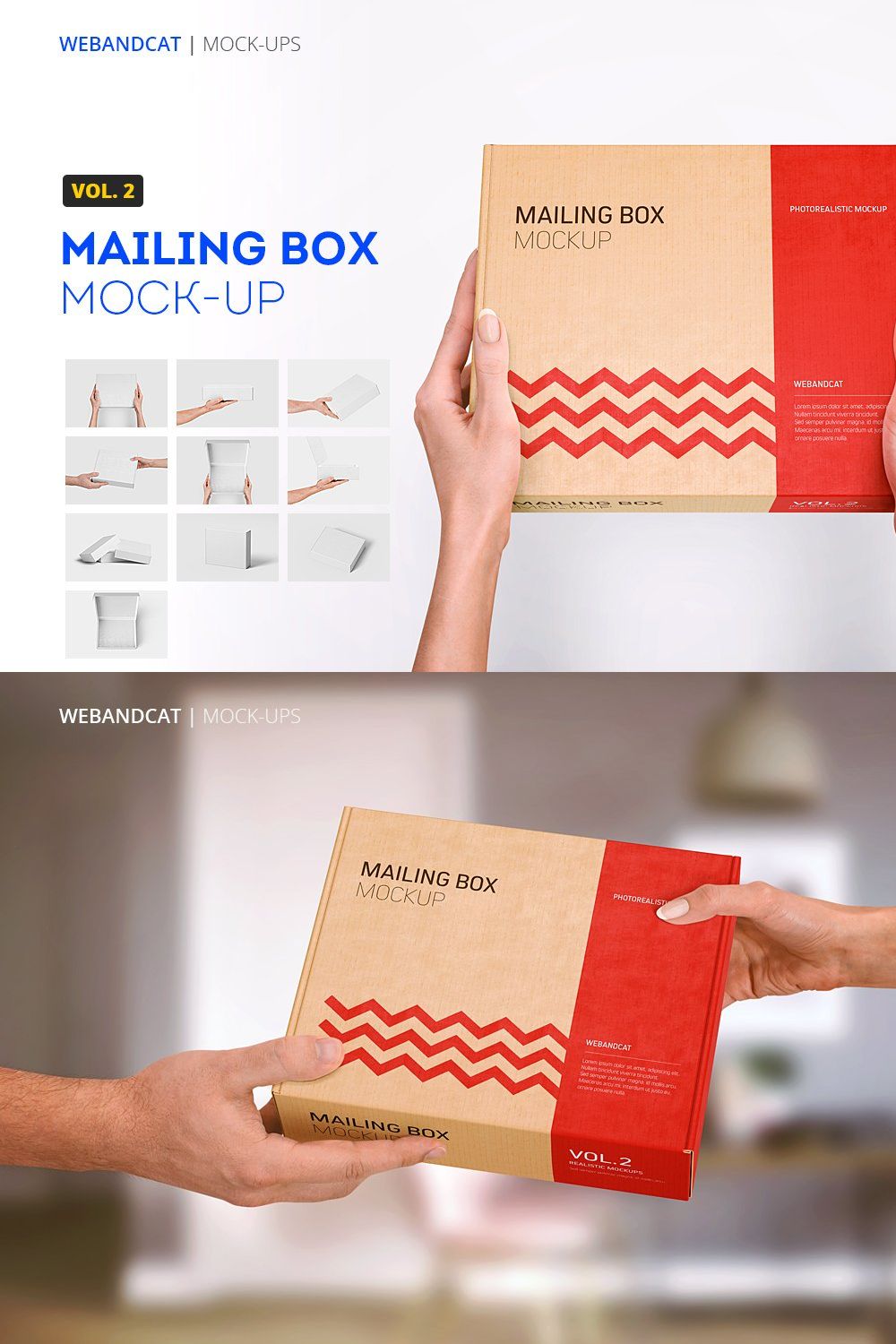 Mailing Box Mock-up 2 pinterest preview image.