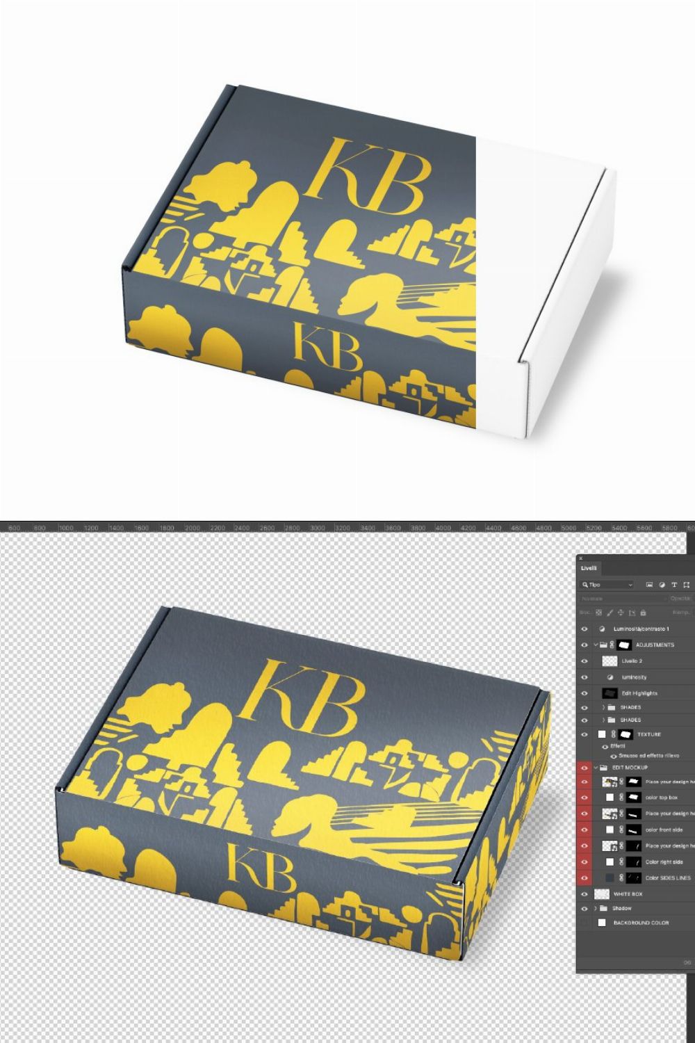 Mailing BOX MOCKUP pinterest preview image.