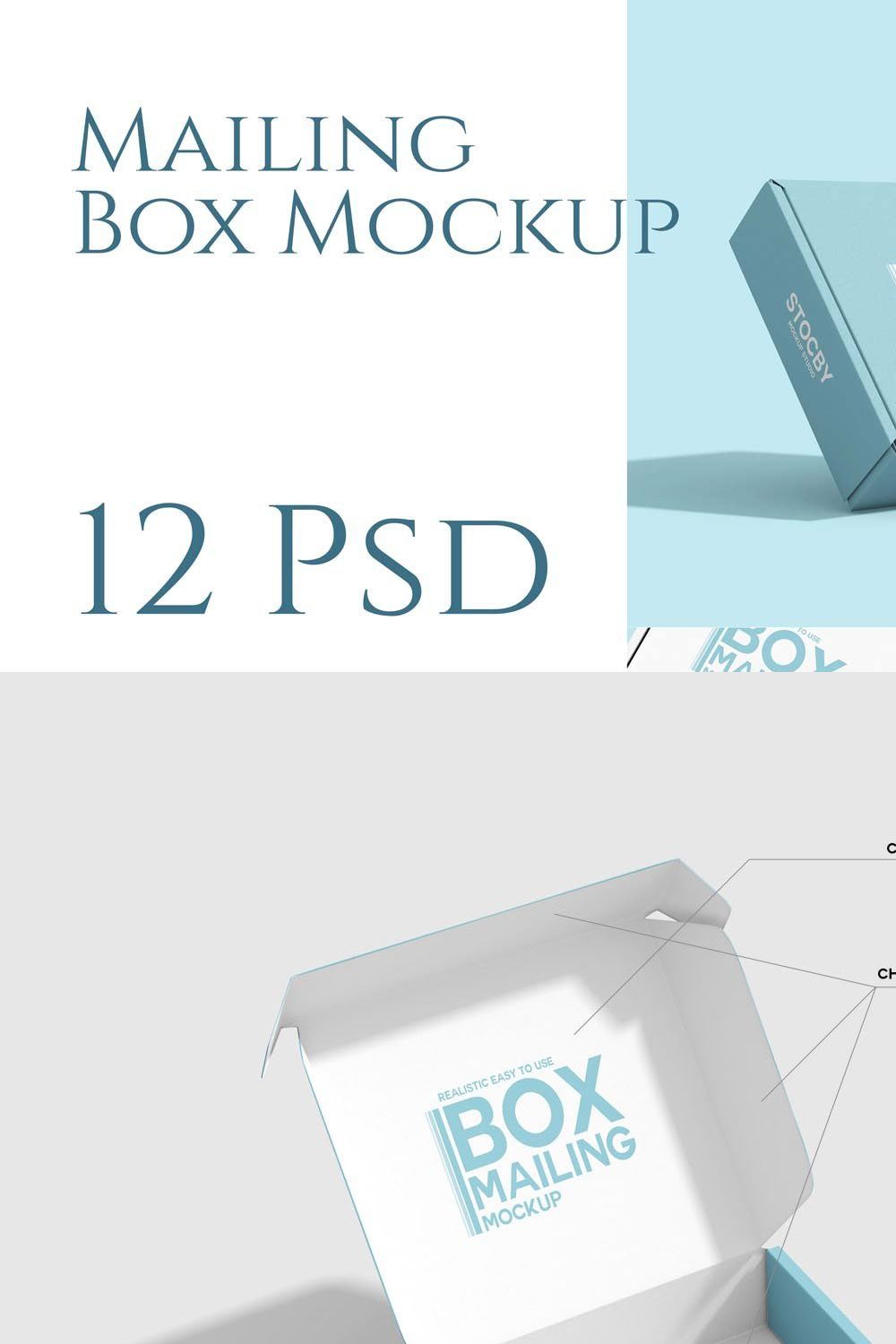 Mailing Box Mockup Set pinterest preview image.
