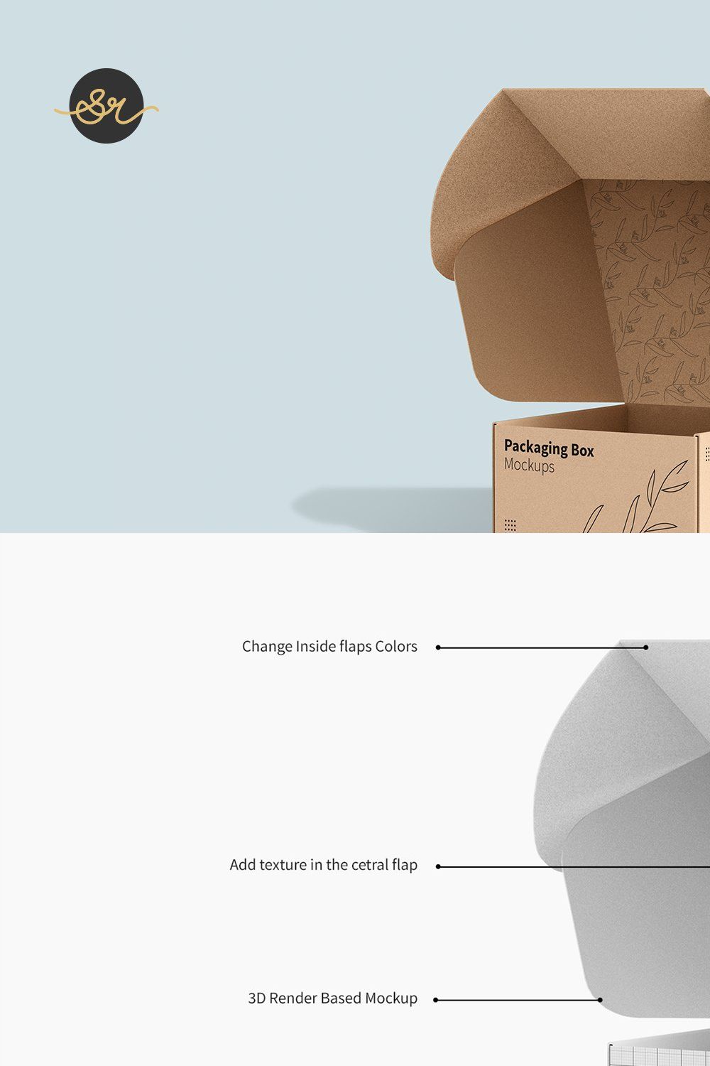 Mailing Box Packaging Mockups pinterest preview image.