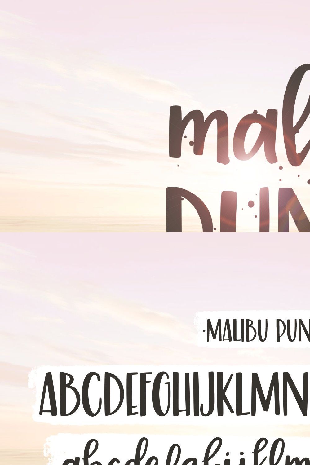 Malibu Punch, a flirty brush font pinterest preview image.