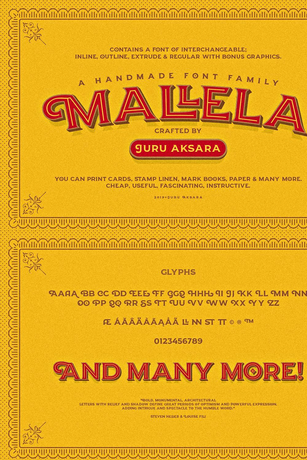 Mallela Typeface + BONUS pinterest preview image.