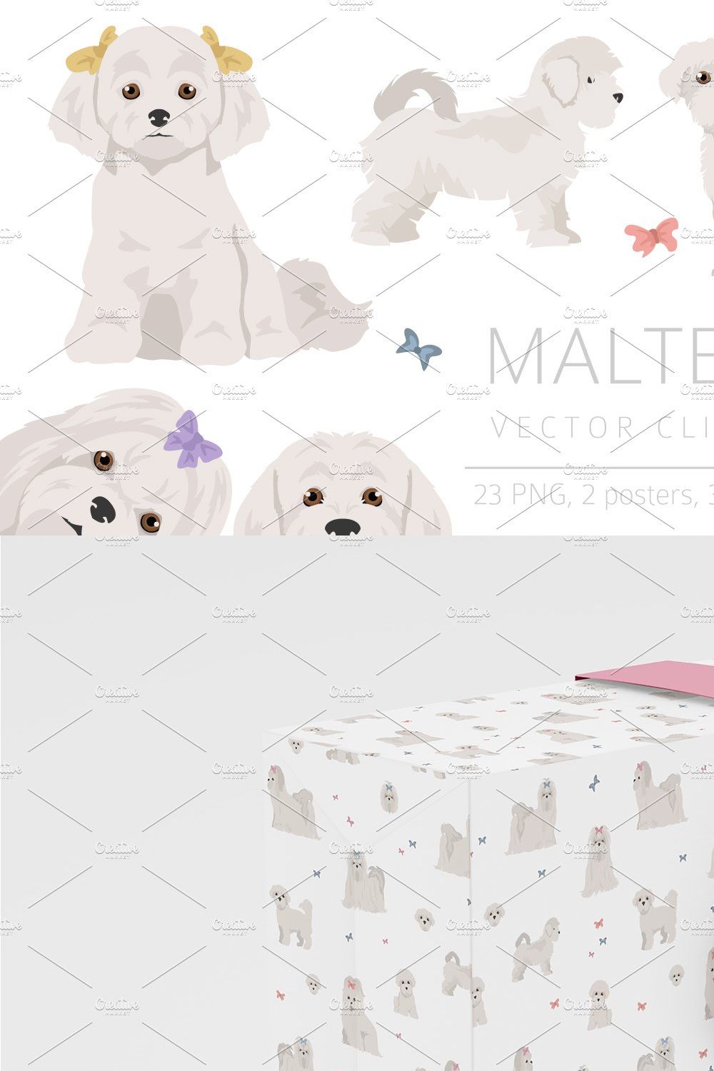 Maltese dog clipart pinterest preview image.