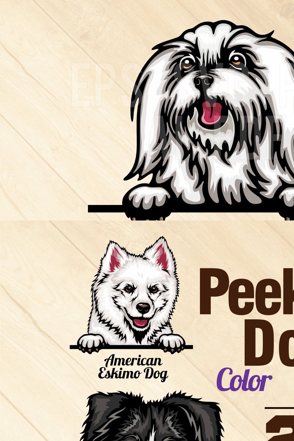 Maltese - Peeking Dog Color SVG pinterest preview image.