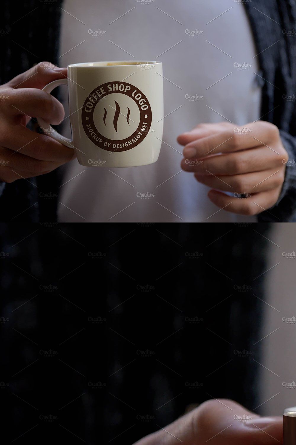 Man Holding Coffee Mug Mockup #2 pinterest preview image.