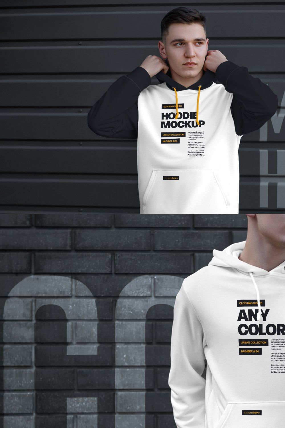 Man Hoodie Mockups / Urban Style pinterest preview image.