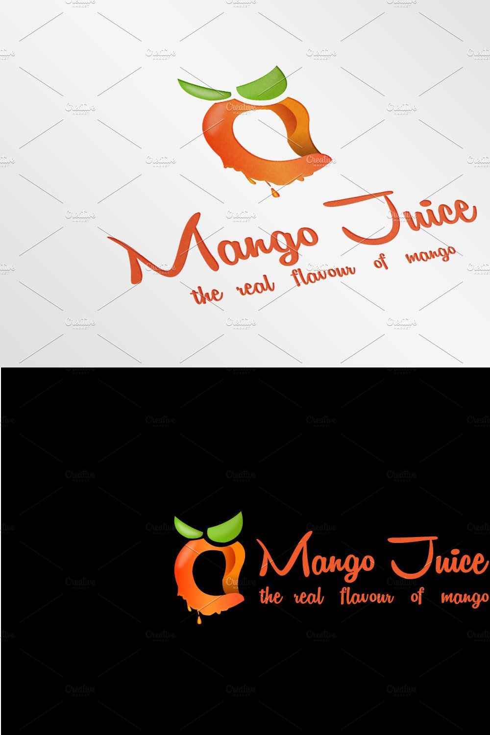 Mango Juice Logo Template pinterest preview image.