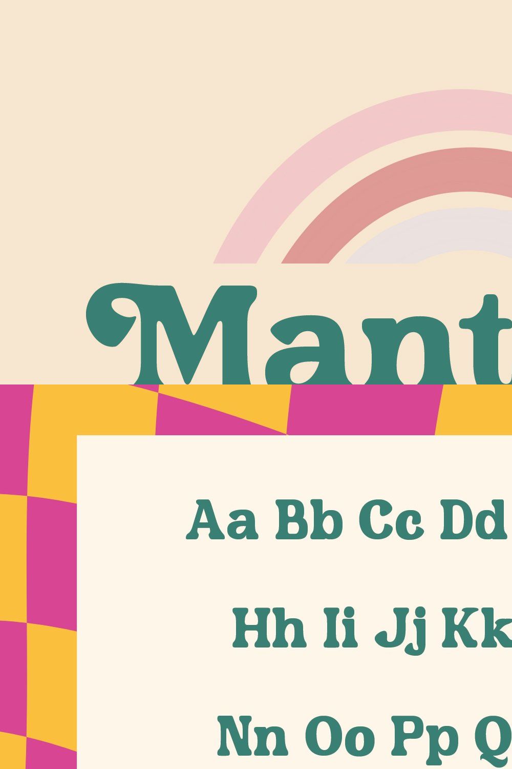 Mantana - Retro Vintage DIsplay font pinterest preview image.
