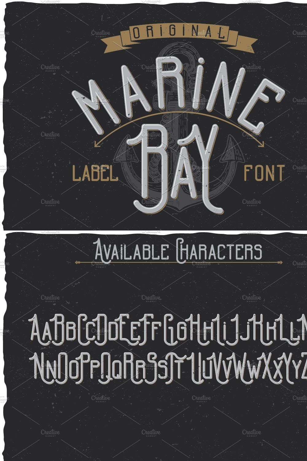 Marine Bay Vintage Label Typeface pinterest preview image.