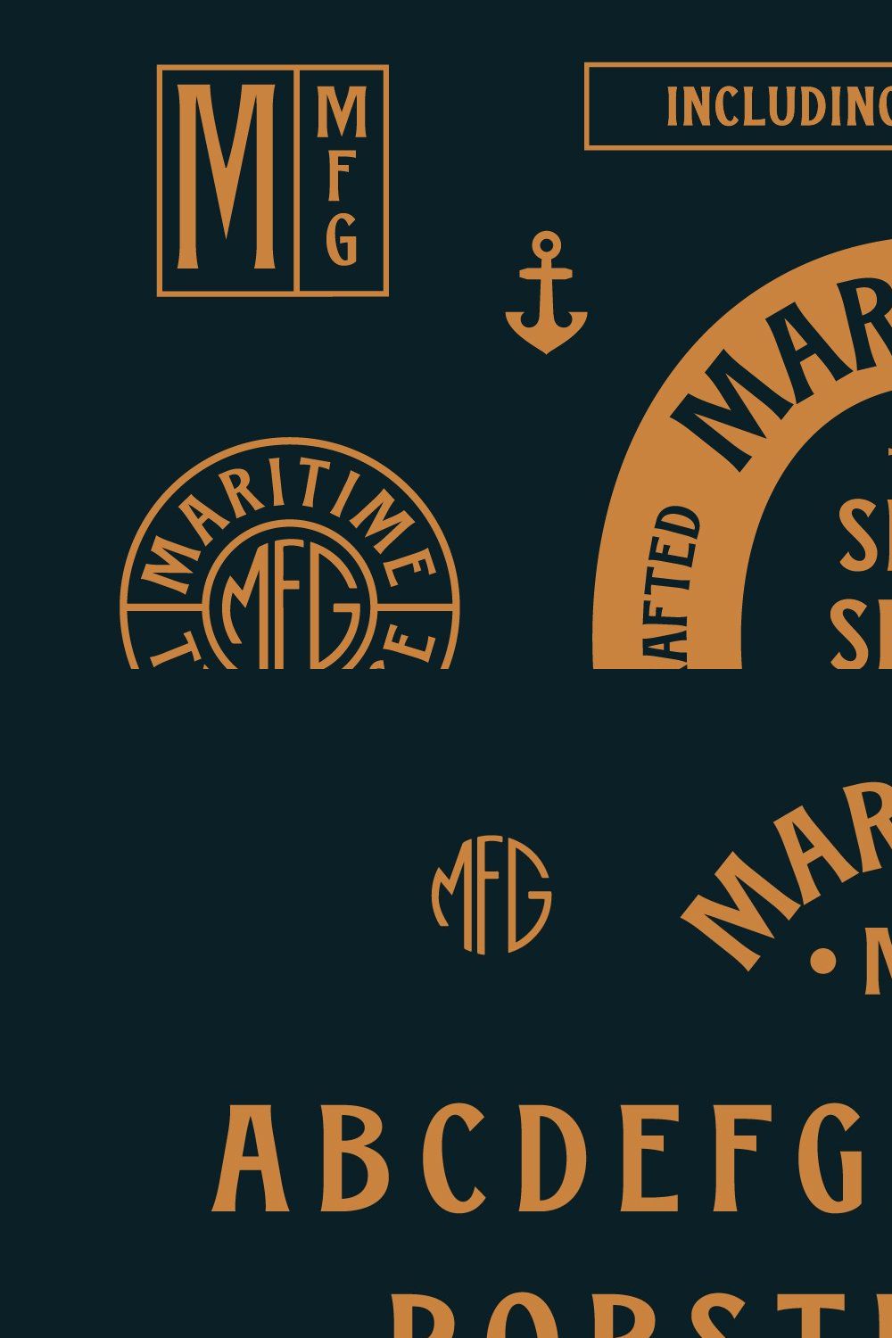Maritime MFG - A Spur Serif Typeface pinterest preview image.