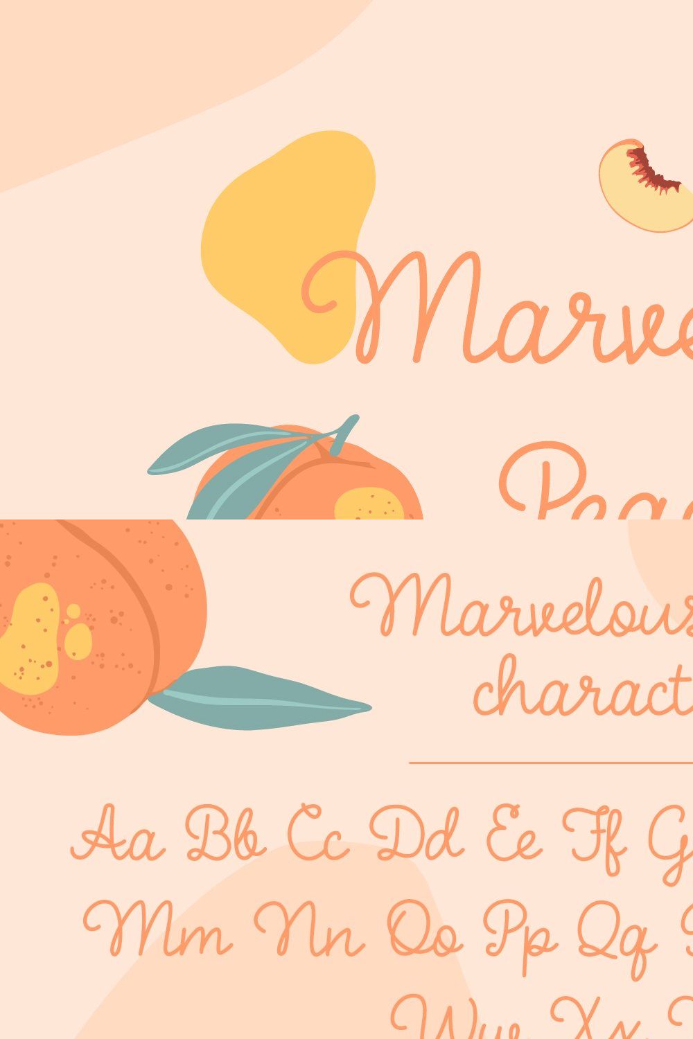 Marvelous Peach | handwritten font pinterest preview image.