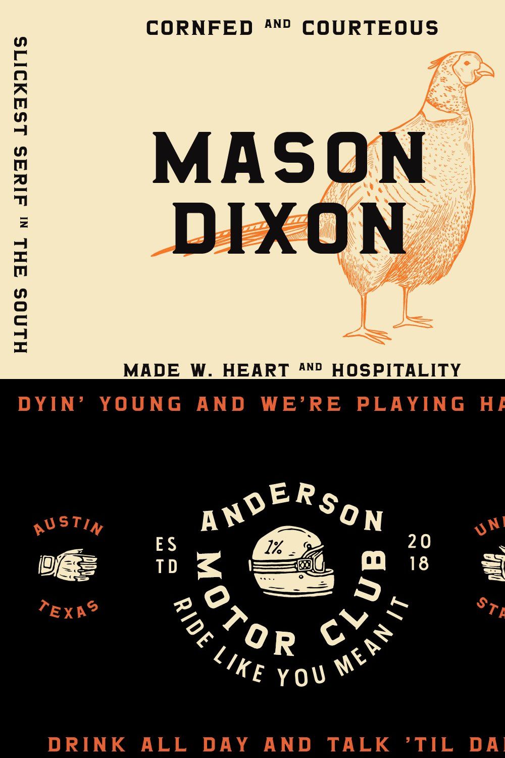 Mason Dixon - Southern Display Font pinterest preview image.