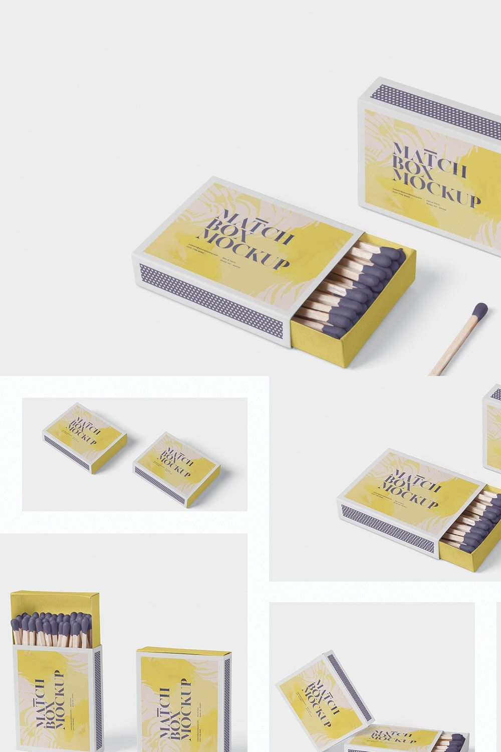 Match Box Mock-Up pinterest preview image.