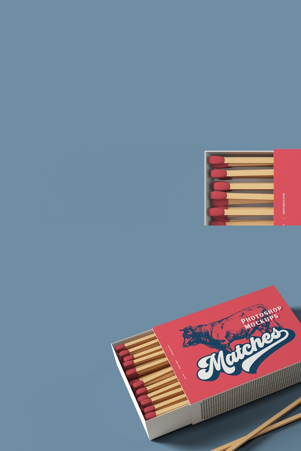 Matches Box Mockups pinterest preview image.