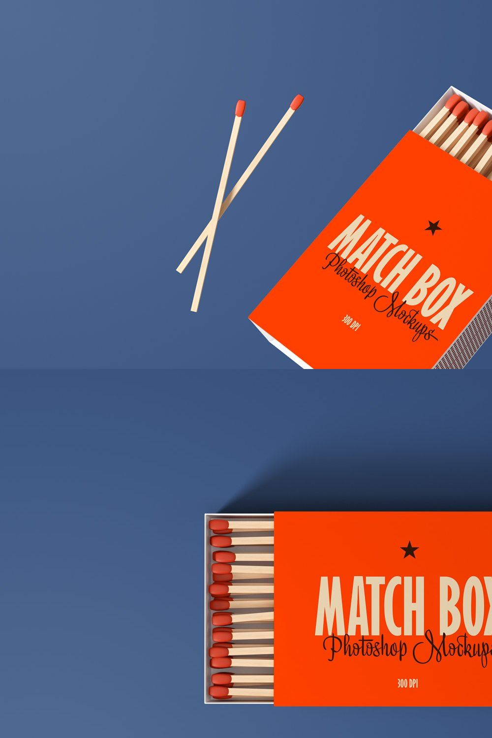 Matches Box Mockups pinterest preview image.