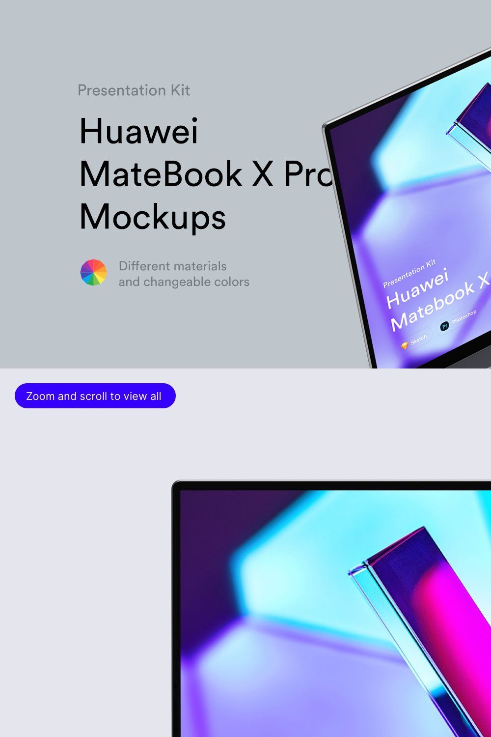 MateBook X Pro Mockups | PK pinterest preview image.