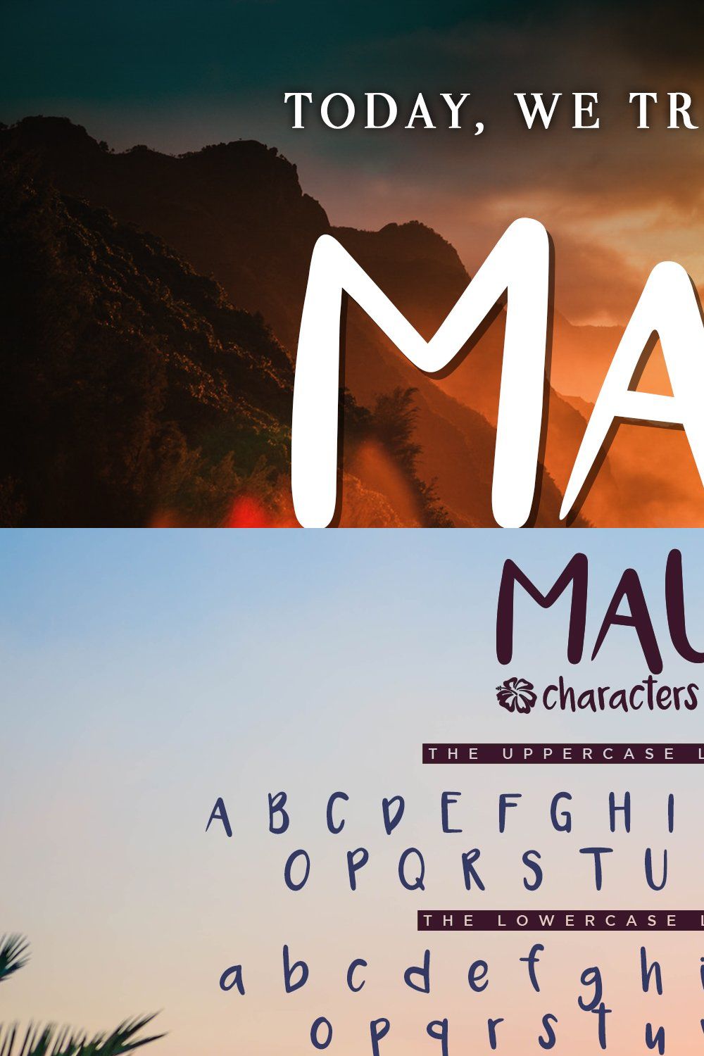 Maui - 2 Versions Handwritten Font pinterest preview image.