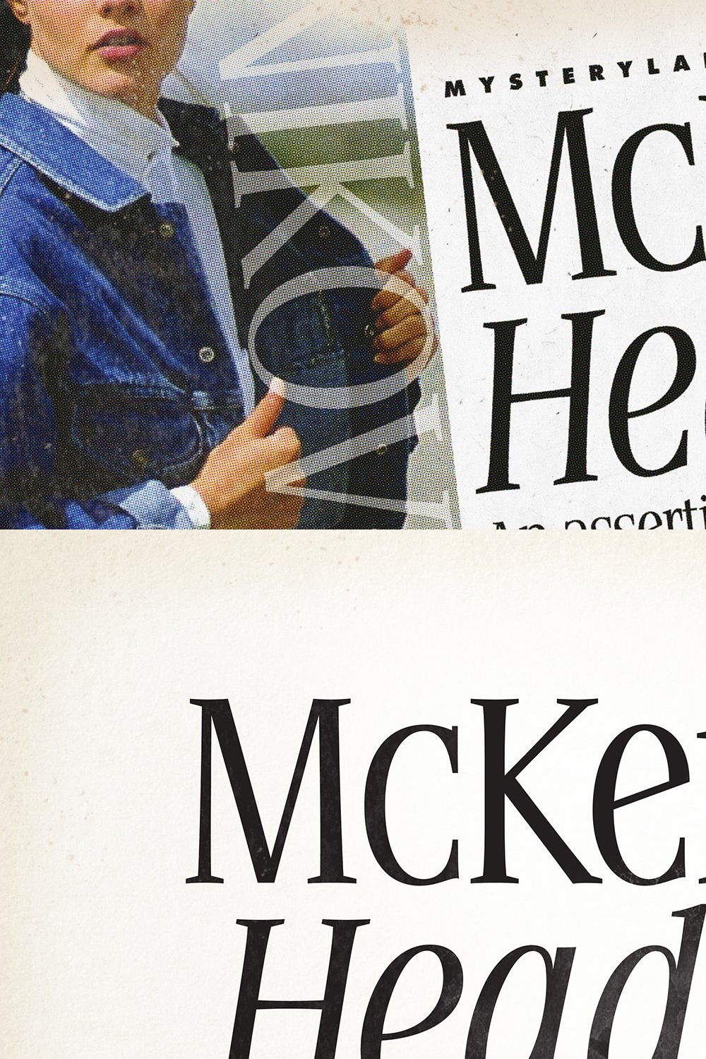 McKenzie Headline Nineties Font pinterest preview image.