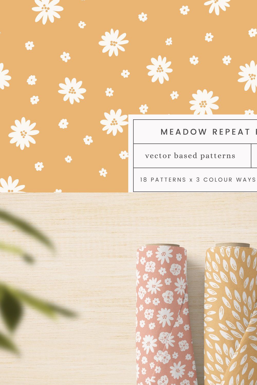 Meadow Flower Repeat Patterns pinterest preview image.