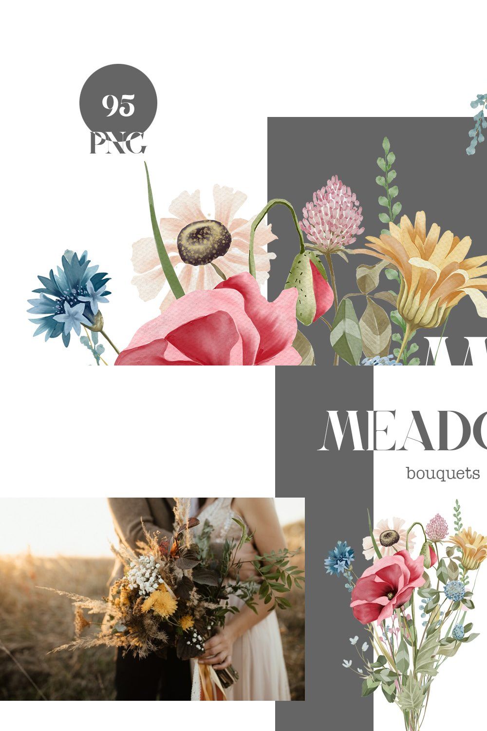 Meadow flowers and plants collection pinterest preview image.