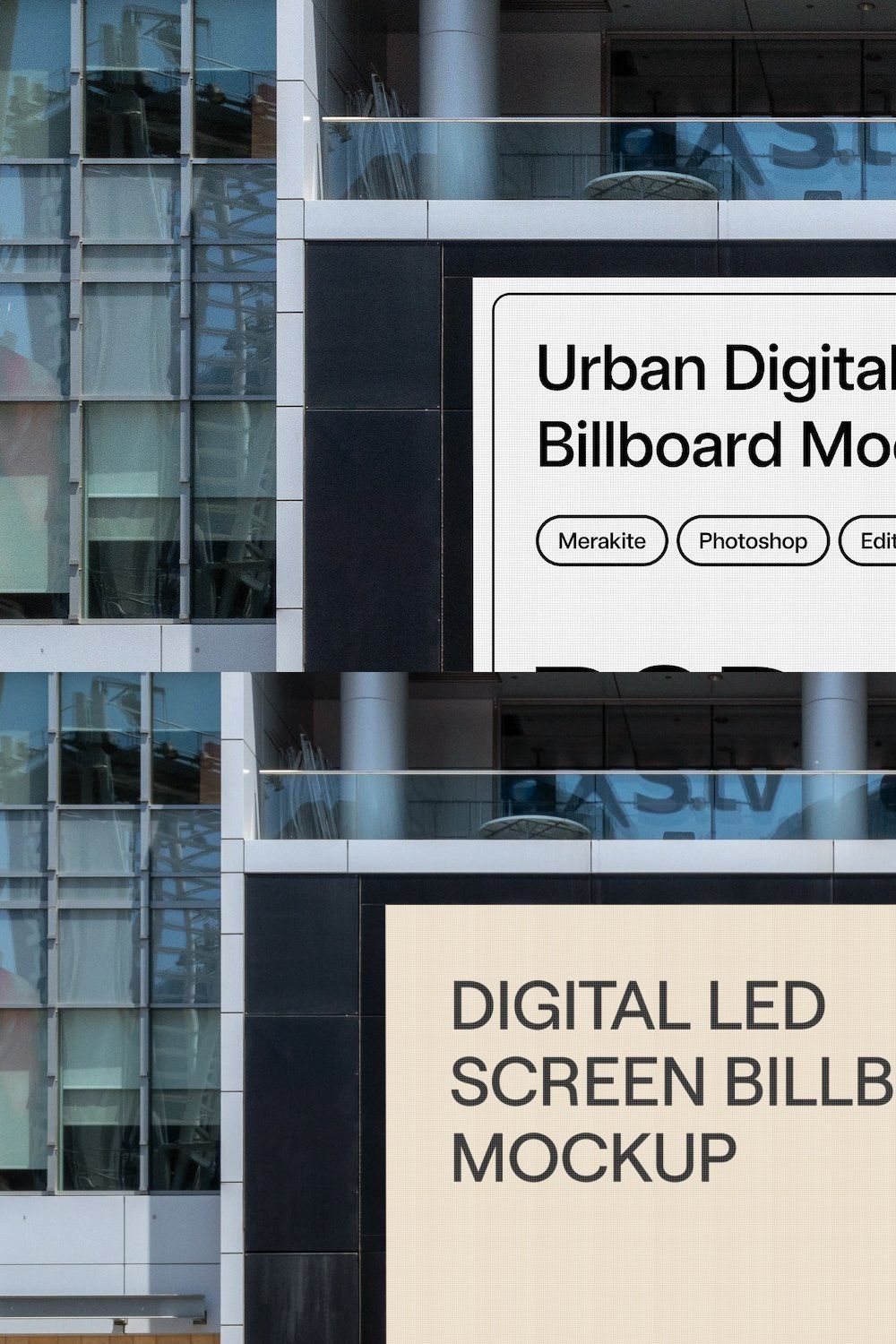 Mega Screen Digital Billboard Mockup pinterest preview image.