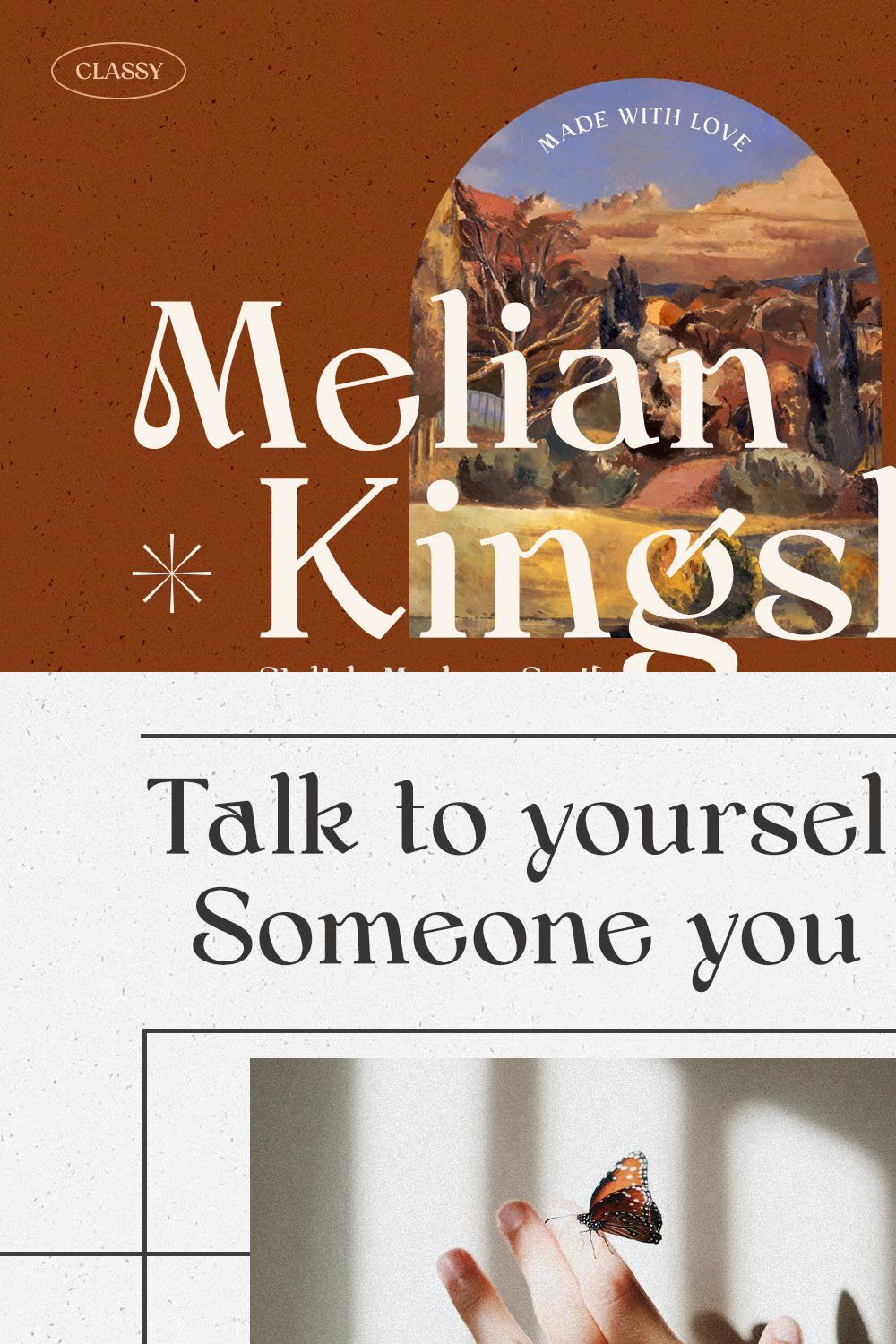 Melian Kingsley - Modern Serif pinterest preview image.