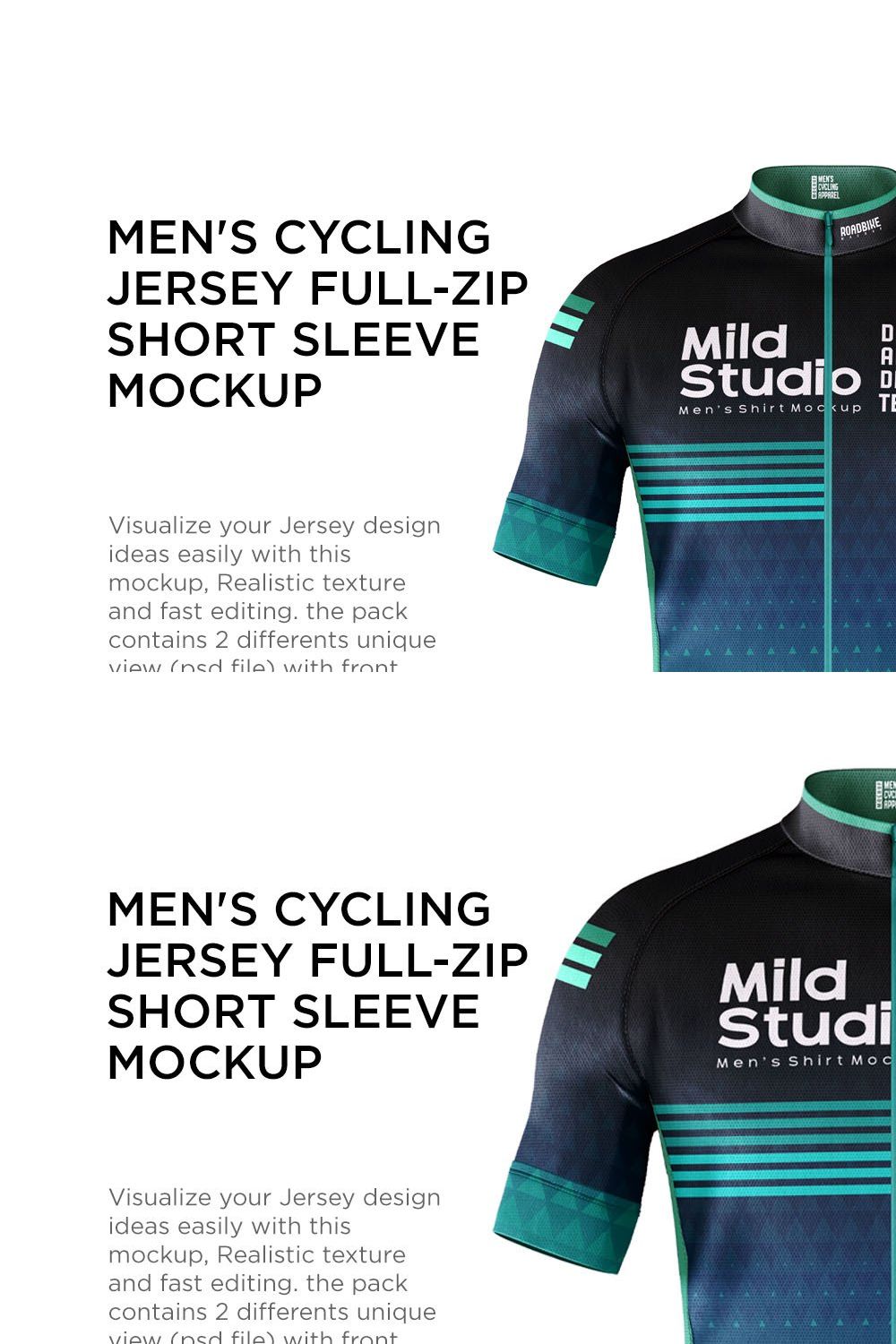 Men's Cyling Jersey Mockup pinterest preview image.