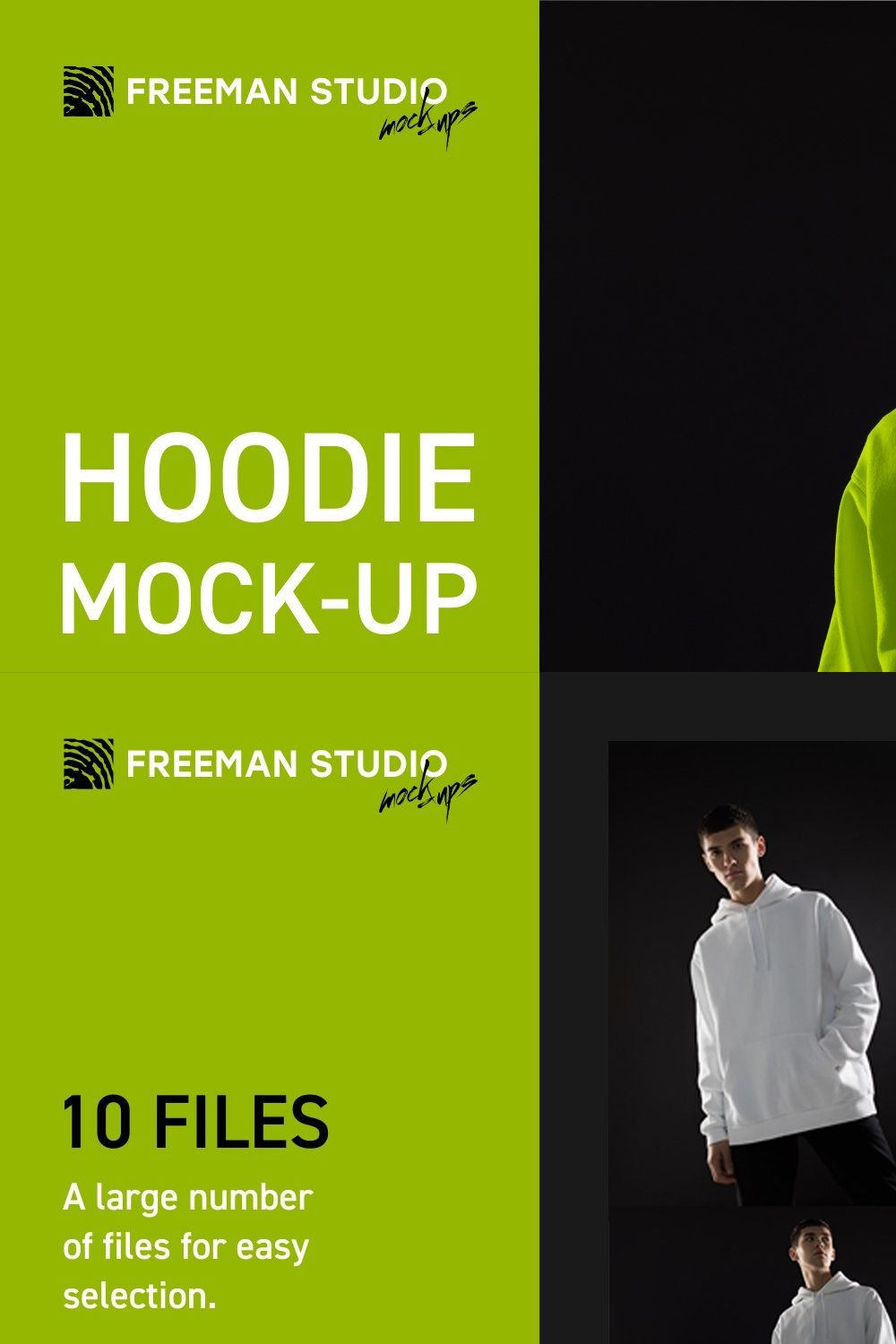 Men's Hoodie Mock-Up Set pinterest preview image.