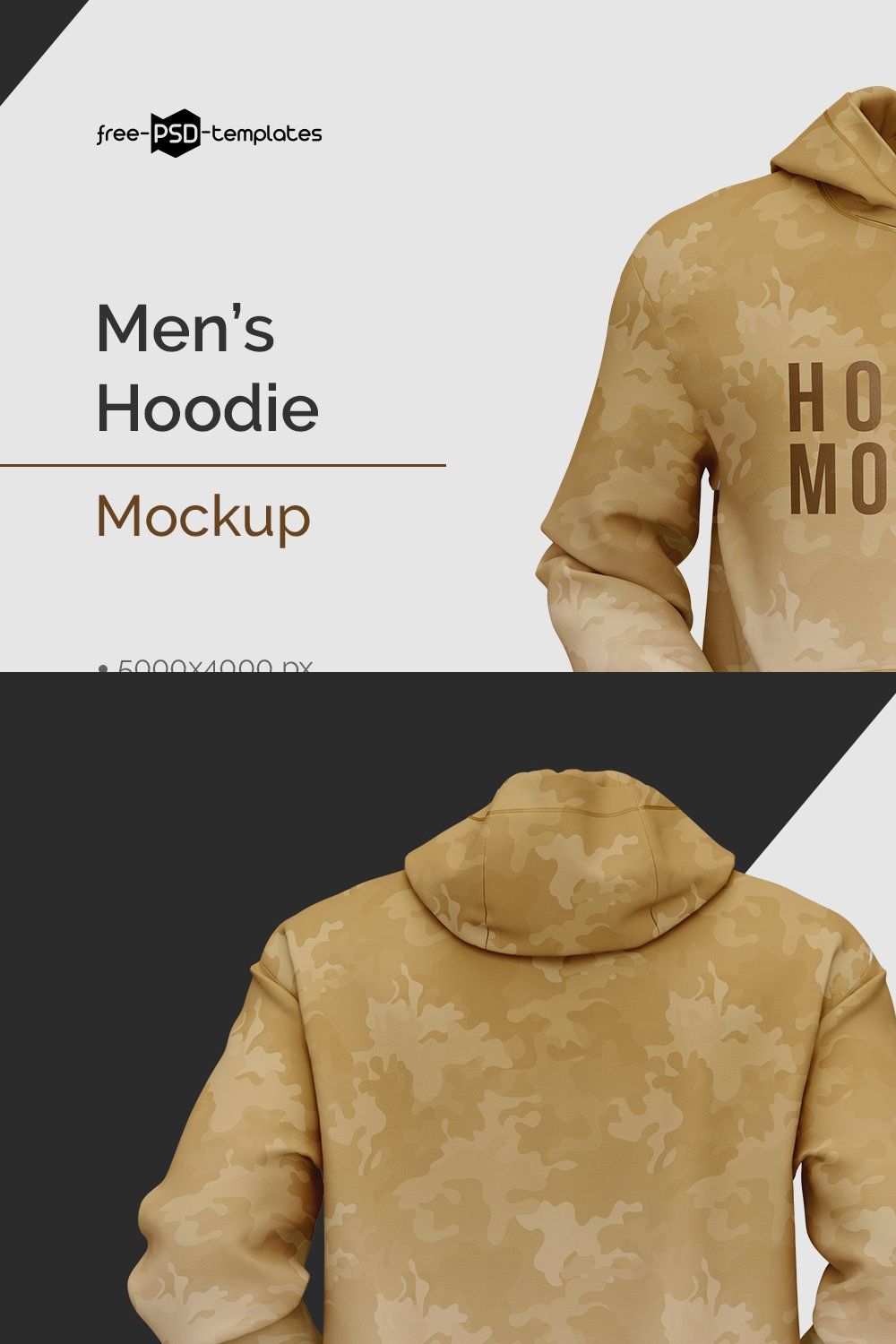 Men's Hoodie Mockup pinterest preview image.
