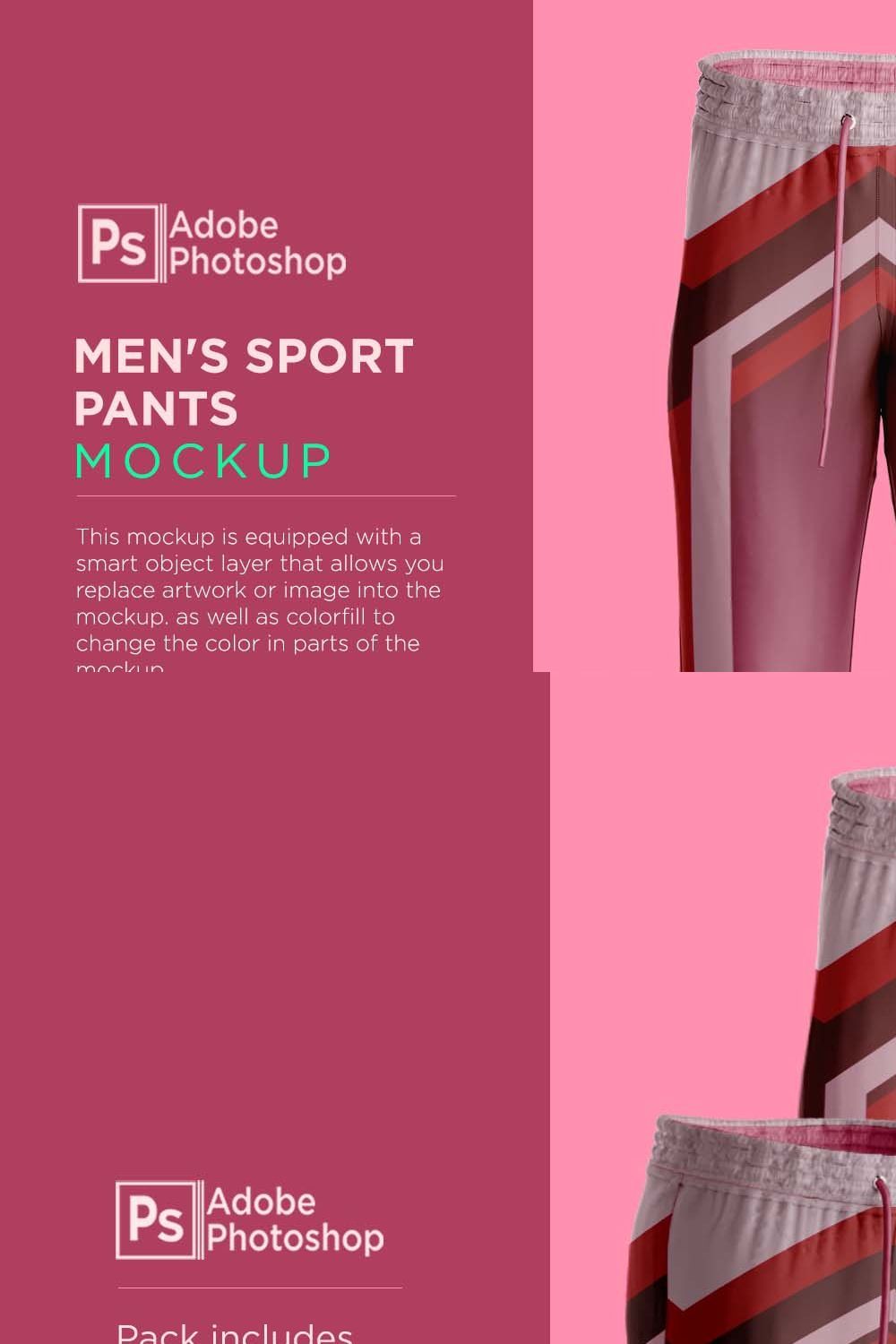 Men's Sport Pants Mockup pinterest preview image.