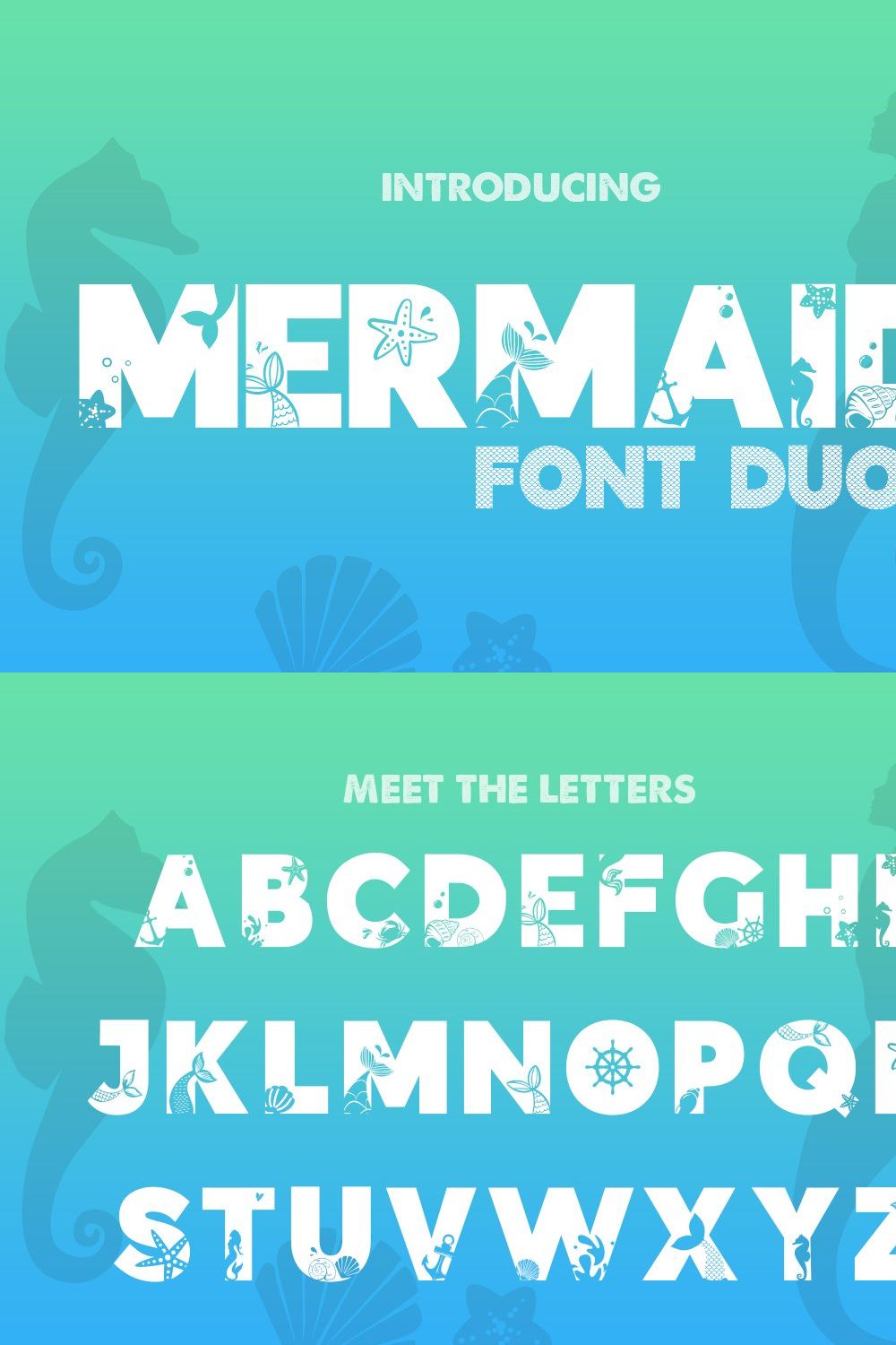 Mermaid Font Duo pinterest preview image.