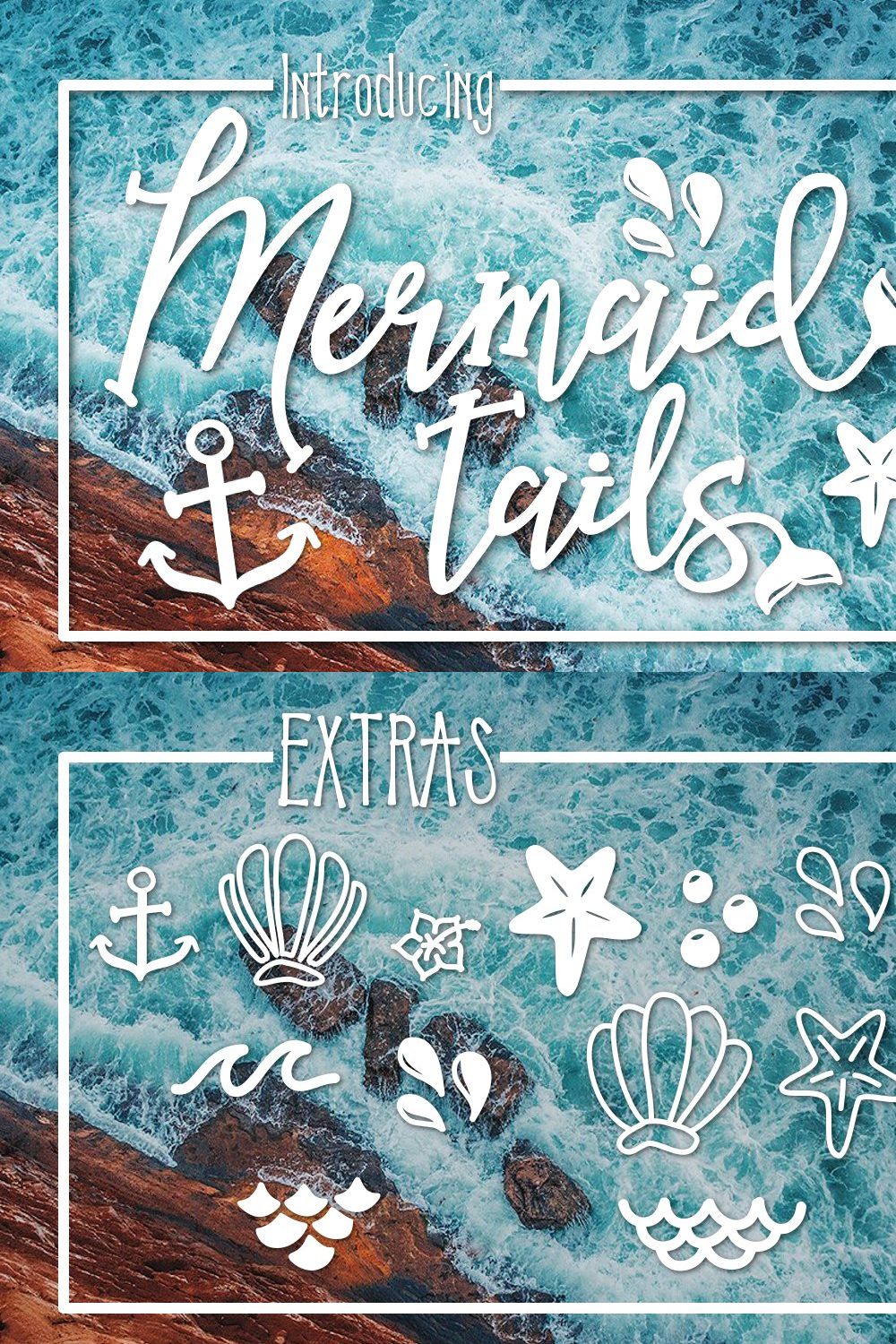 Mermaid Tails a Summertime Typeface pinterest preview image.