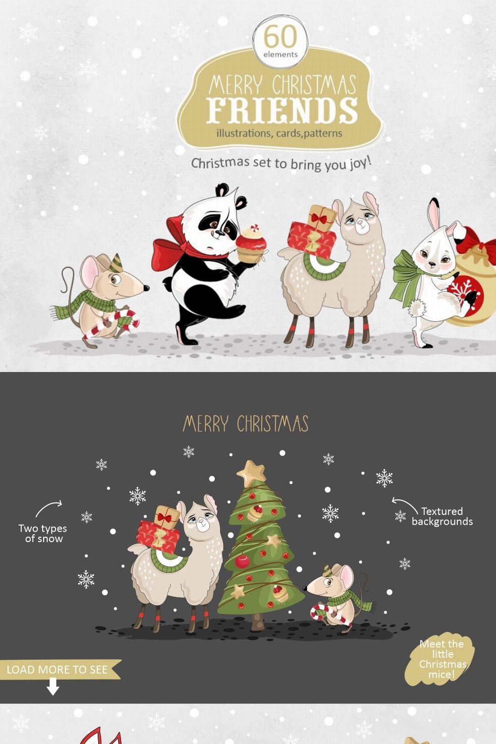 Merry Christmas Friends Сollection pinterest preview image.