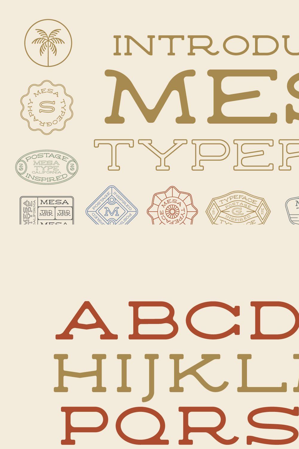 Mesa Typeface Bundle | Vintage Font pinterest preview image.