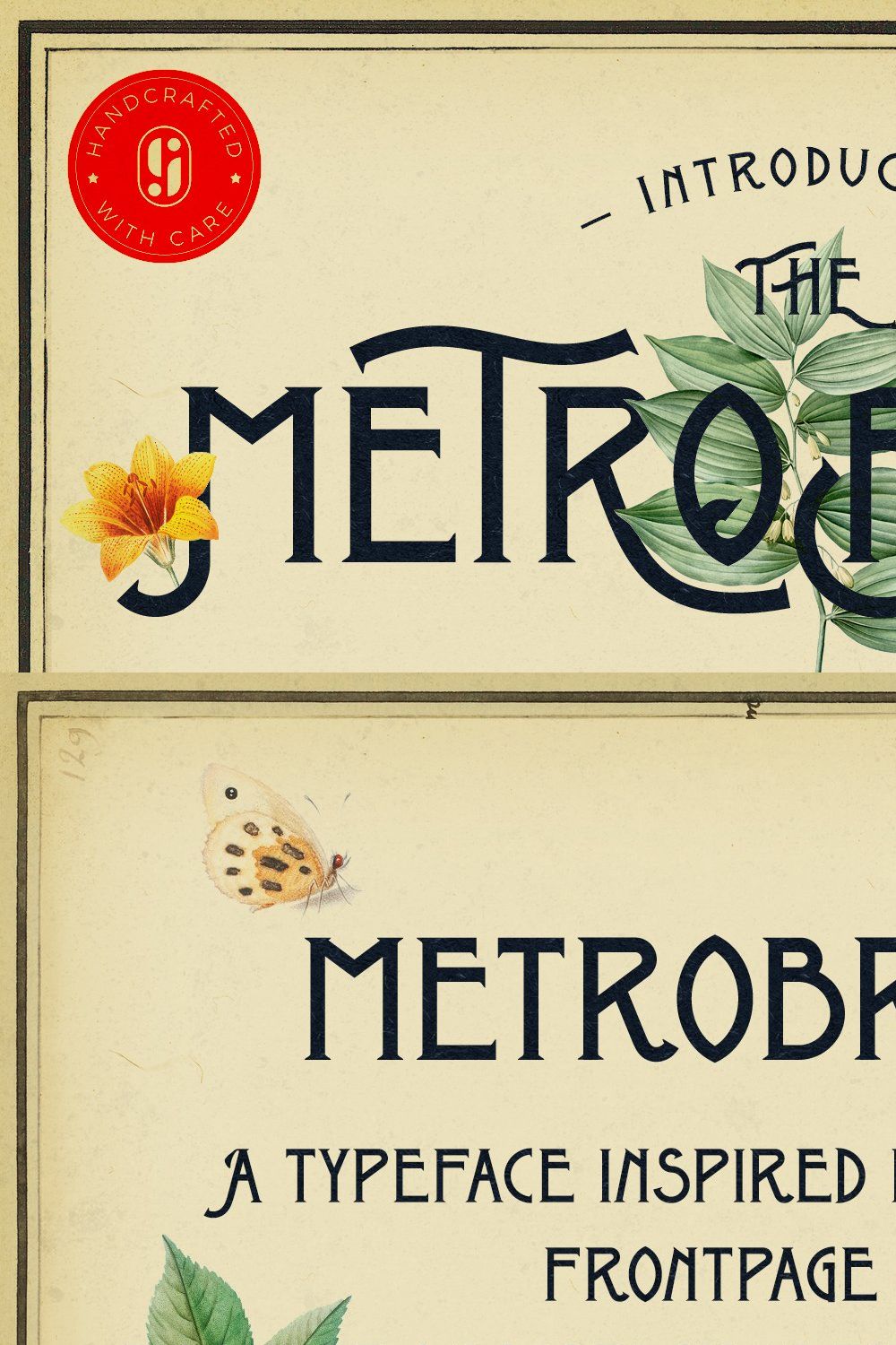 Metrobrew Vintage Typeface pinterest preview image.
