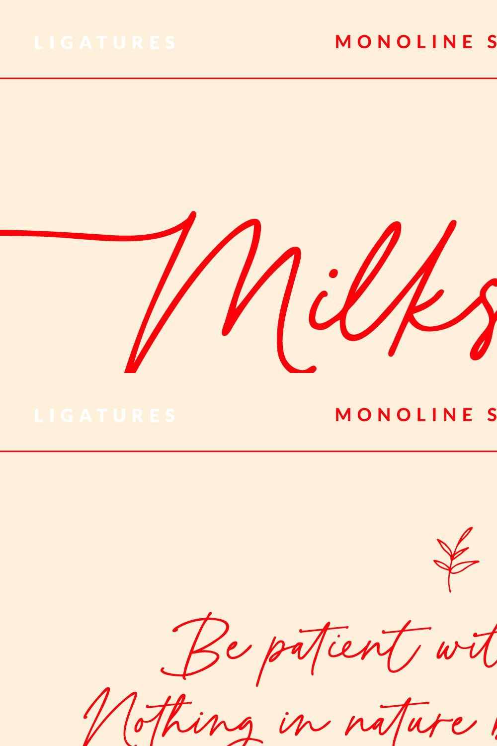 Milkshake Modern Handwritten Script pinterest preview image.