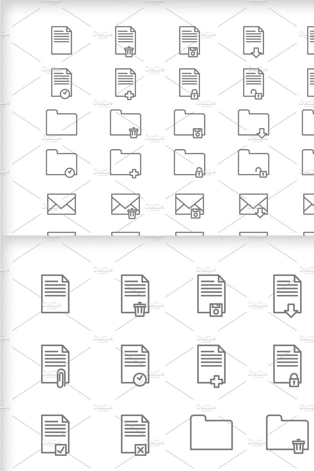 Minimal document icons pinterest preview image.
