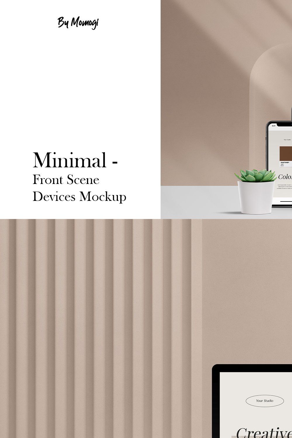 Minimal - Front Scene Devices Mockup pinterest preview image.