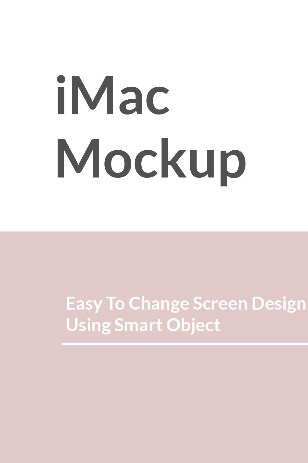 Minimal iMac mockup pinterest preview image.