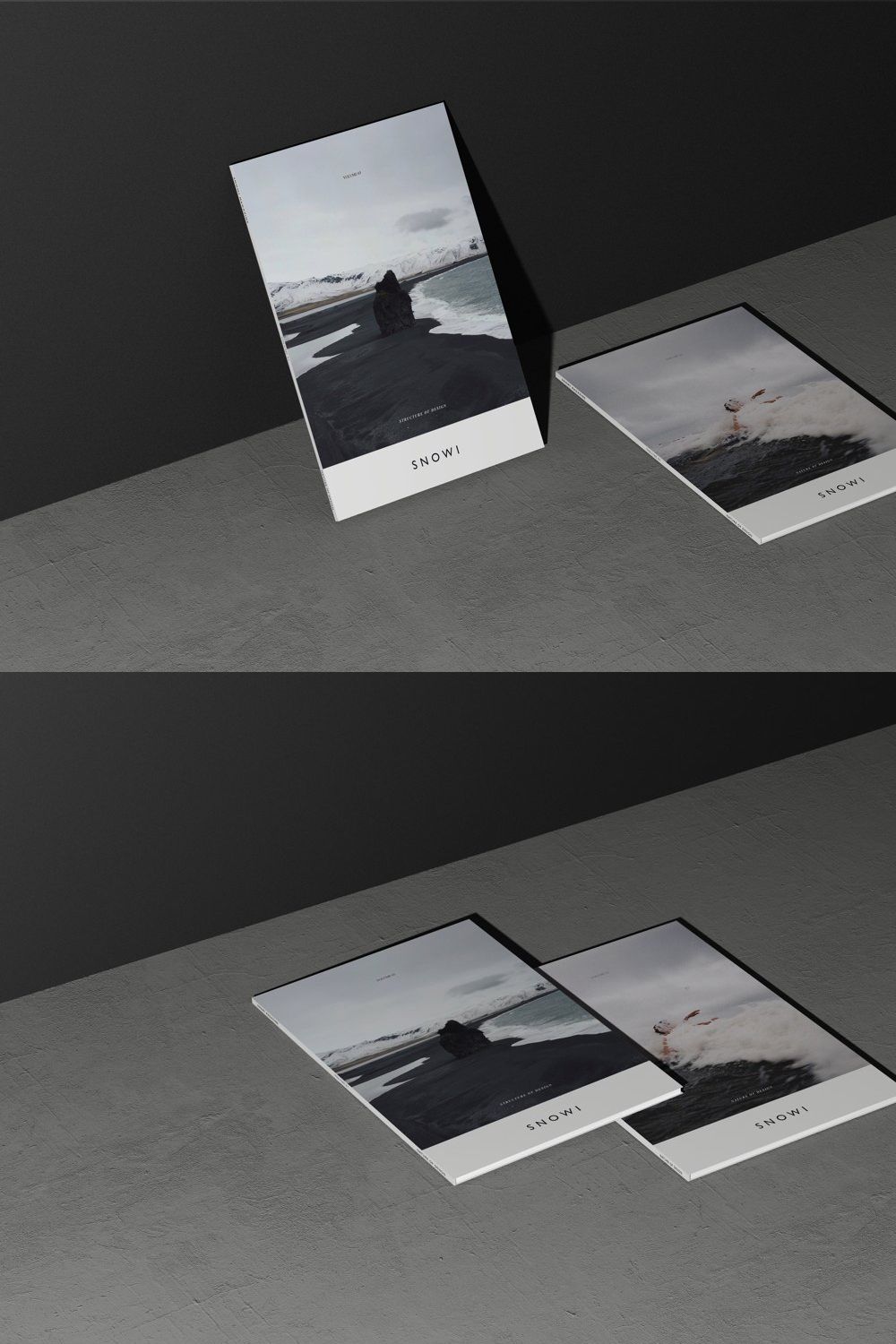 Minimal Magazine Mockup pinterest preview image.