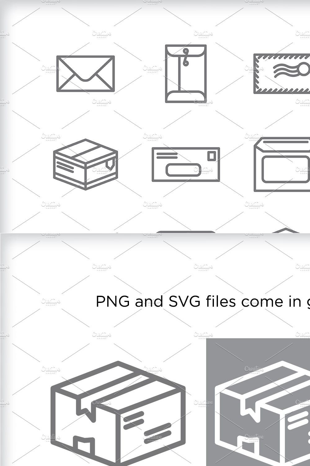 Minimal mail icons pinterest preview image.