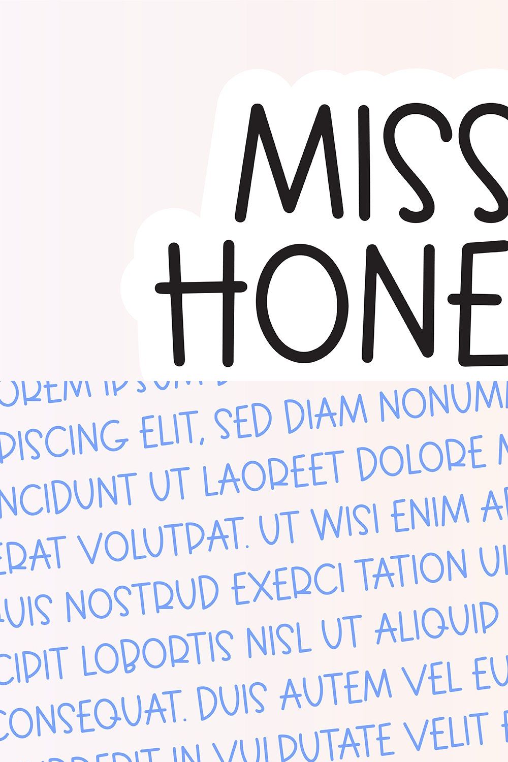 MISS HONEY Kids Handwriting Font pinterest preview image.