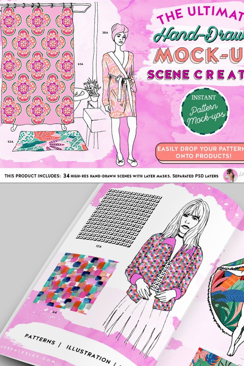 Mock Up Scene Creator for Home Decor pinterest preview image.