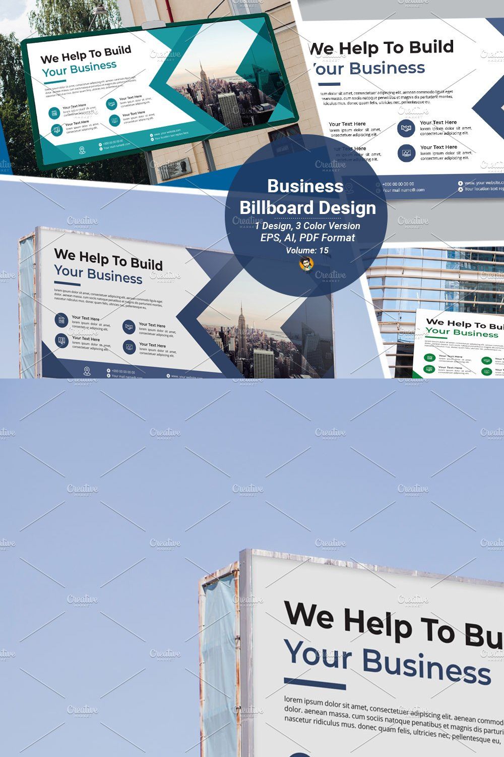 Modern Business Billboard Design pinterest preview image.