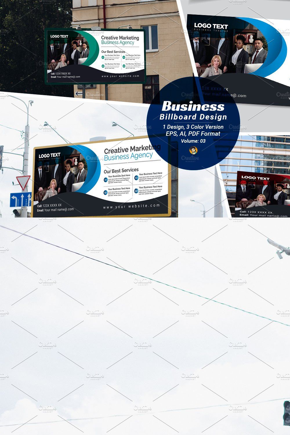 Modern Business Billboard Design pinterest preview image.