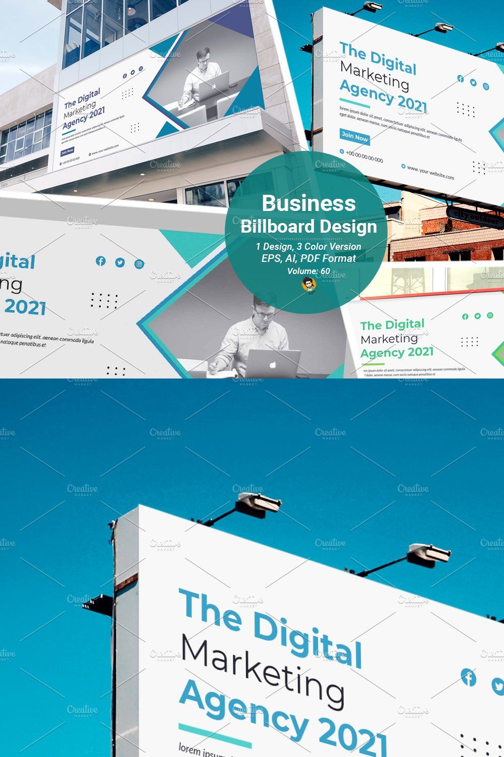 Modern Business Billboard Design pinterest preview image.