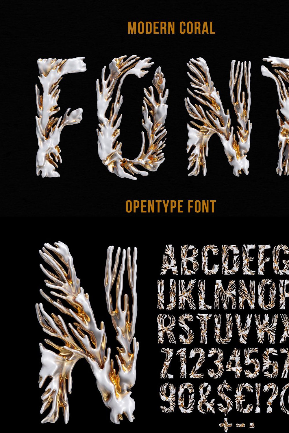 Modern Coral Font pinterest preview image.