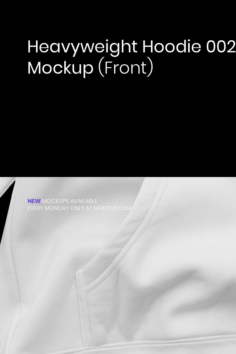 MOKITUP: Heavy Hoodie 002 Mockup pinterest preview image.