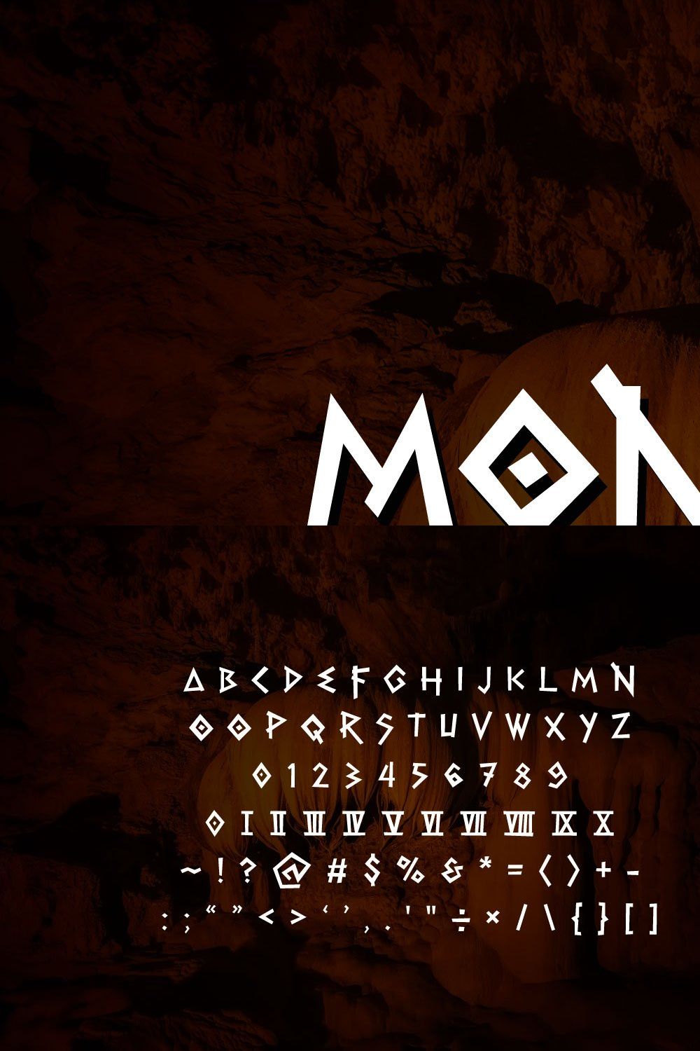 Monstone - Ancient Fantasy Font pinterest preview image.