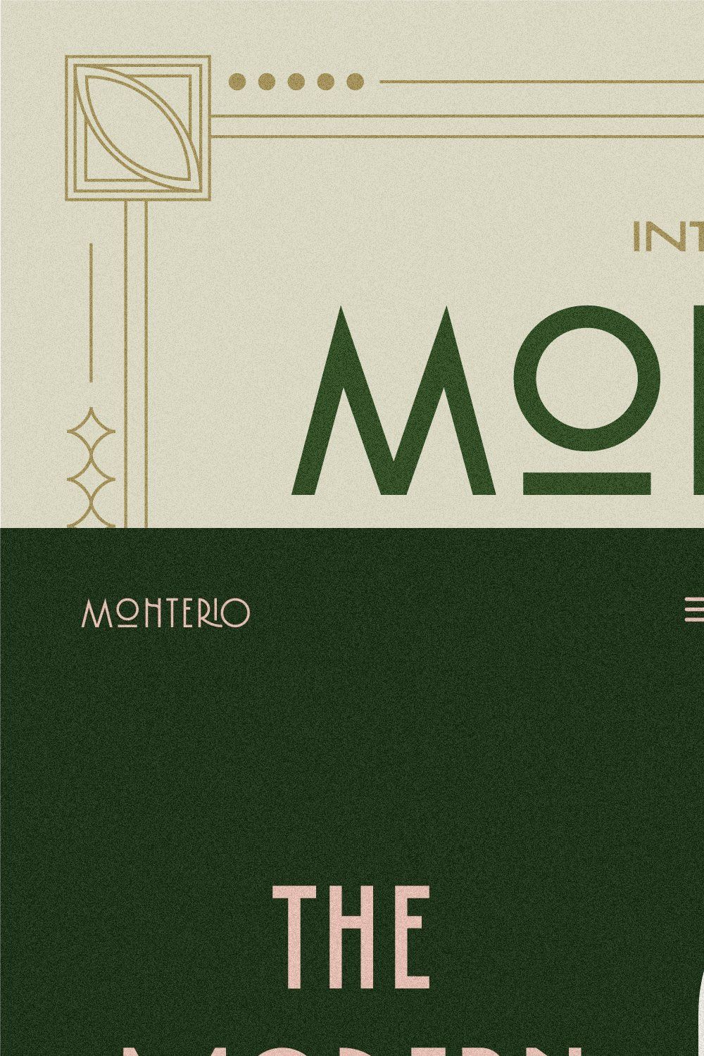 Monterio - Modern Art Deco Typeface pinterest preview image.